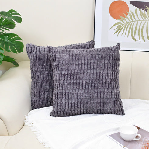 Corduroy Decorative Throw Pillow Covers Soft Boho Striped Modern Farmhouse Christmas Home Decor For Sofa Living Room Couch Bed